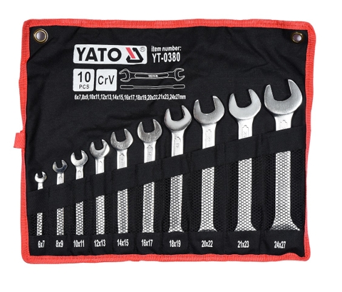 10 Chiếc-Bộ Cờ Lê 2 Đầu Miệng Hệ Mét YATO YT-0380