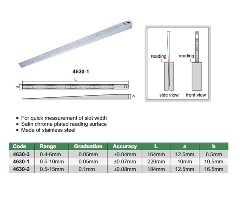 Thước đo khe hở INSIZE 4630-2 (0.5-15mm)