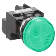 YW1P-1EQ4G-Đèn báo phẳng Ø22 24V AC/DC bóng LED Xanh