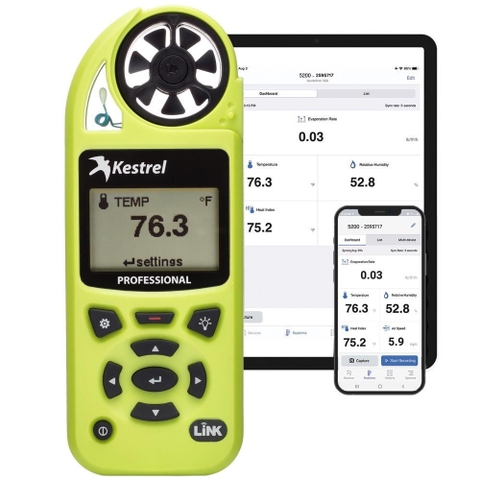 Máy đo vi khí hậu chống thấm nước IP67 Kestrel 5200 (0852) (Kết nối không dây)
