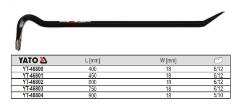Xà beng rút đinh Yato 450x18mm YATO YT-46801