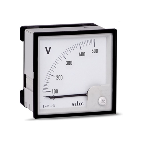 Đồng hồ đo điện áp chỉ thị kim Selec AM-V-3-L(96x96 / 0-500V)