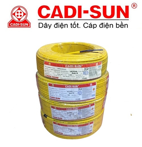 Dây điện ôvan mềm 300/500V. Cu/PVC/PVC 2x2.5mm2 - dây dẹt