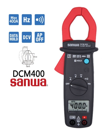 Ampe kìm dòng AC chỉ thị số SANWA DCM400 (400A)