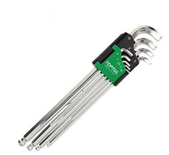Bộ chìa lục giác đầu bi 9 món dài TOPTUL GAAL0922 ( loại tay cầm ngắn)