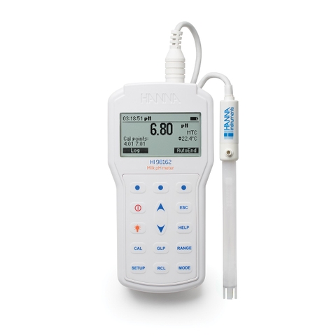 Máy đo pH/Nhiệt Độ Trong Sữa Với Độ Phân Giải ±0.002 pH HANNA HI98162