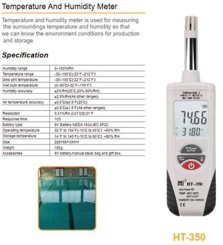 Máy đo nhiệt độ, độ ẩm HT-350