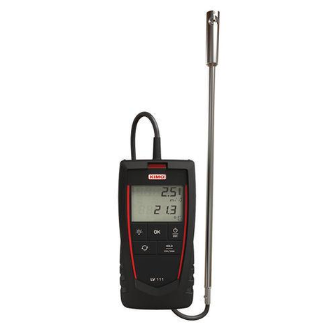 Máy đo tốc độ gió, lưu lượng gió dạng cánh quạt và nhiệt độ môi trường KIMO LV111 