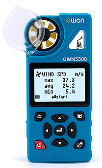 Máy đo tốc độ gió OWON OWM5500 (0.6 - 40 m/s; 5 - 95 %RH; -10 - 50 ℃)