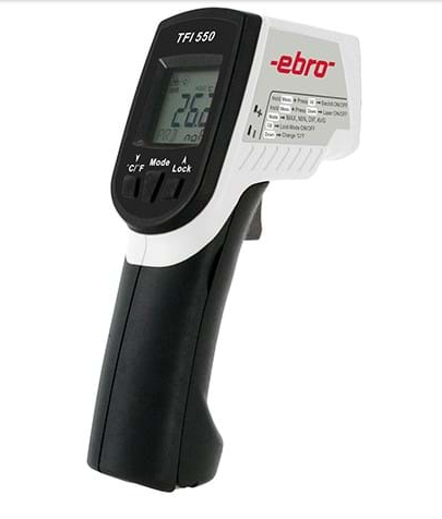 MÁY ĐO NHIỆT ĐỘ BẰNG HỒNG NGOẠI CÓ JACK CẮM SENSOR NGOÀI ĐO TÂM SÀN PHẨM TFI 550 (Order no. 1340-1786)