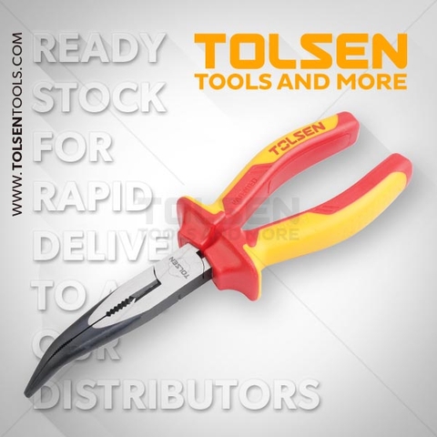 Kìm nhọn mũi cong cách điện 1000V Tolsen V16026 (160mm/6