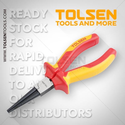 Kìm nhọn mũi tròn cách điện 1000V Tolsen V16056 (160mm/6