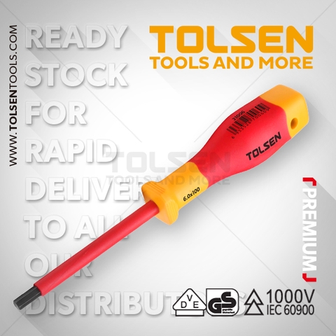 Tua vít lục giác trong cách điện 1000V Tolsen V31005 (H5.0x75mm)