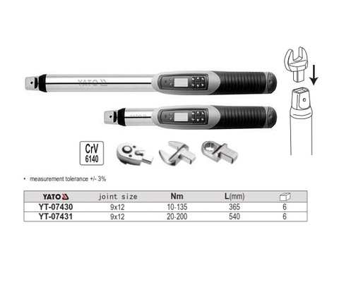 Cờ lê cân lực điện tử đầu rời YATO YT-07430(10-135Nm)