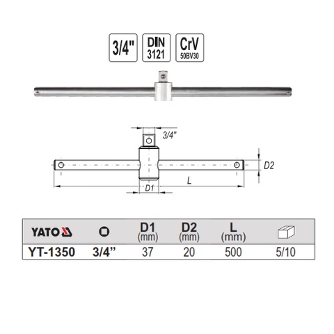 Cần xiết lực chữ T 3/4