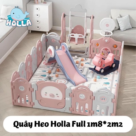 Bộ quây cũi Full đồ chơi Holla Heo - Tặng kèm thảm và bóng mẫu mới nhất năm 2021