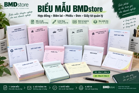 Biểu mẫu A5 - A4 in đơn màu/đa màu cho loại 1/2/3 liên