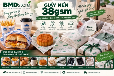 Giấy nến 38gsm in logo 1 màu đơn pantone