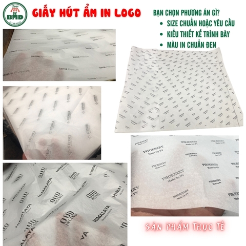 Giấy hút ẩm gói-lót sản phẩm quần áo-giầy dép-túi thời trang chuẩn size 30x70cm in logo (Kiểu quấn vòng)
