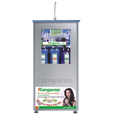 Máy lọc nước Kangaroo 8 lõi vỏ tủ Inox KG118