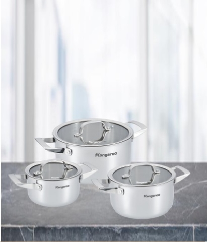 Bộ nồi Inox 3 chiếc: 16/20/24cm KG304IP2