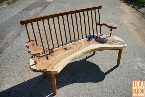 Ghế Dài Sân Vườn (Live Edge Wood Bench)