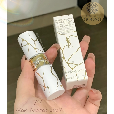 Son dưỡng môi YSL candy glaze double care balm (limited vân đá) + tặng kèm gương vân đá