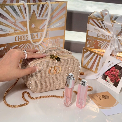 Set son dưỡng Dior holiday 2025 ( set 2 son dưỡng kèm túi vàng)