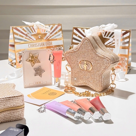 Set ví Dior ngôi sao 3 món 2026 (son dưỡng + kẹp tóc + túi gift)