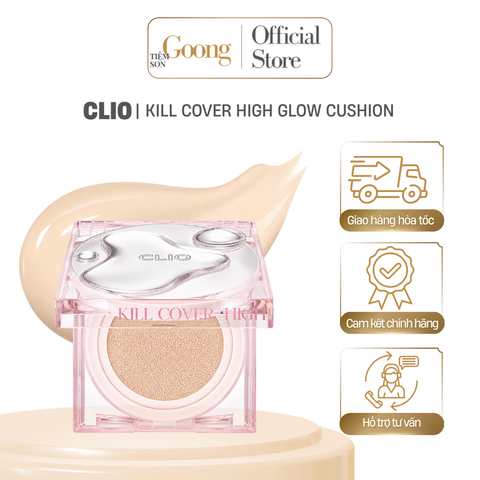 Phấn nước trang điểm CLIO Kill Cover High Glow Cushion SPF 50+,PA++++ (Kèm 1 lõi refill)