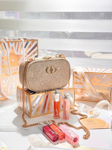 Set son dưỡng DIOR holiday 2025 (set 2 son kèm túi vàng)
