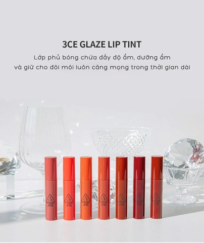 Son môi 3CE glaze lip tint (son tint bóng)