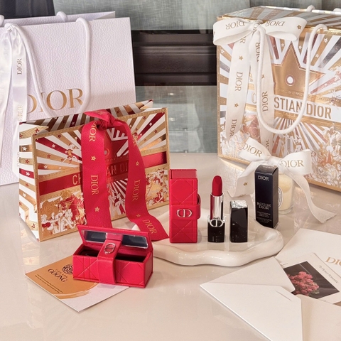Set son Dior kèm case gương đỏ limited 2026