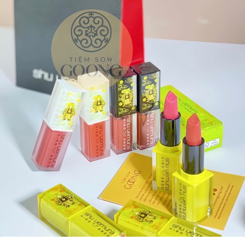 Son môi SHU UEMURA Hiro Ando vỏ xanh (tặng túi shu da đen)