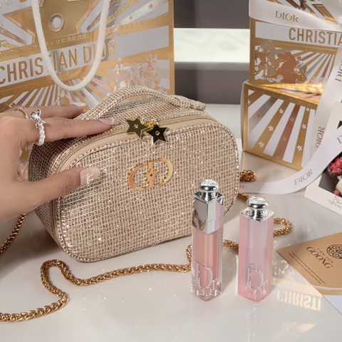 Set son dưỡng DIOR holiday 2025 (set 2 son kèm túi vàng)