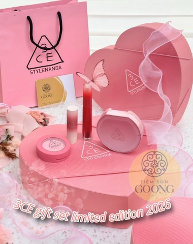 Set túi + hộp trái tim 3CE