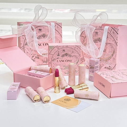 Son môi Lancome Drama matte  limited 2026 (vỏ hồng hoạ tiết)