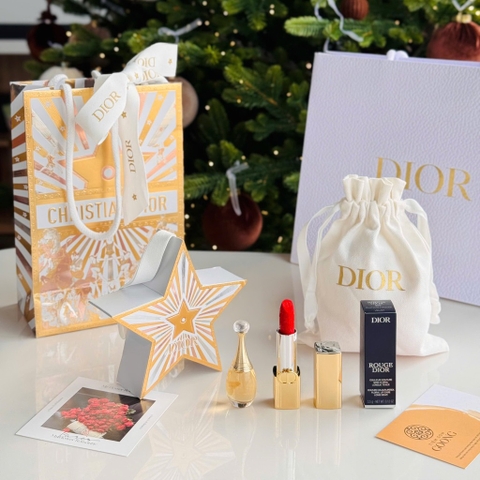 Set Dior ngôi sao 2 món holiday 2025  (son dior vàng 999 fullsize limited)