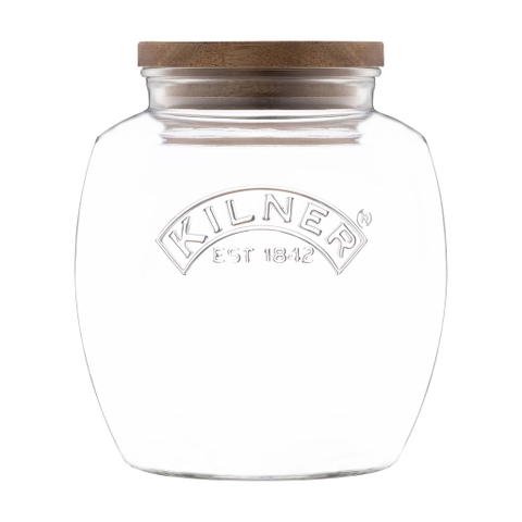Kilner - Hũ thủy tinh bầu nắp gỗ Acacia