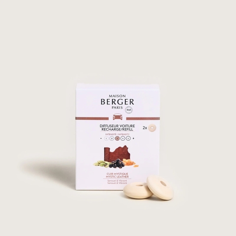 Maison Berger - Bộ tinh dầu xe hơi hương Mystic Leather - 2 cái