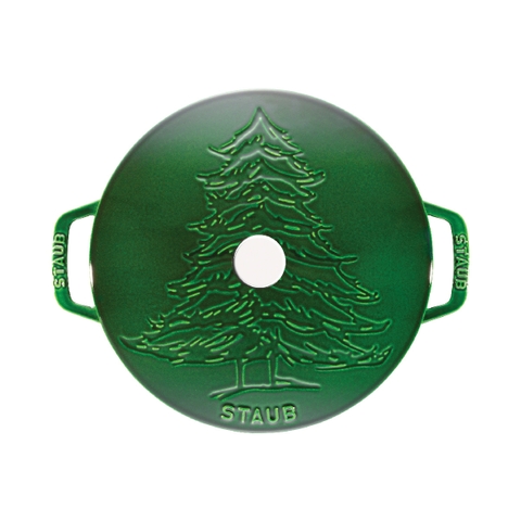 Nồi vẽ hình cây thông STAUB màu xanh rêu – 24cm - 3.6L