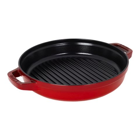 Staub - Bộ nồi gang tròn màu đỏ cherry - 4 món