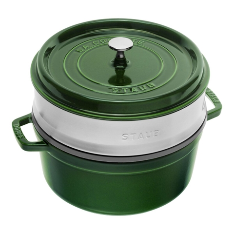 Staub - Nồi gang tròn kèm xửng hấp