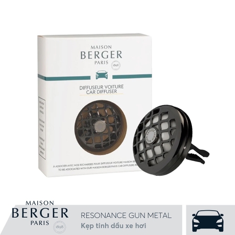 Maison Berger - Kẹp tinh dầu xe hơi Resonance Gun Metal