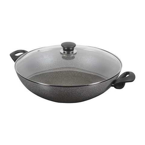 Chảo Wok nhôm chống dính nắp kính Ferrara BALLARINI - 36cm