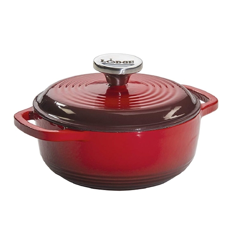 Lodge - Nồi gang tráng men màu đỏ