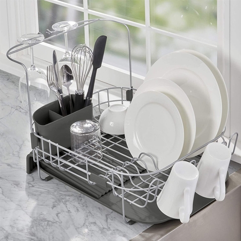 KitchenAid - Kệ chén đĩa bằng thép không gỉ Expandable màu xám