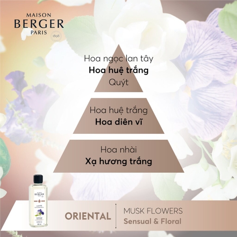 Maison Berger - Tinh dầu đèn xông hương Musk Flowers - 500ml