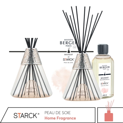 MAISON BERGER - Bộ lọ tinh dầu khuếch tán Peau de Soie - 200ml - 2 món