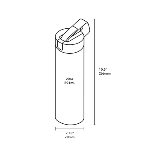 MiiR - Bình giữ nhiệt có ống hút màu Bạch nguyệt quang - 591ml